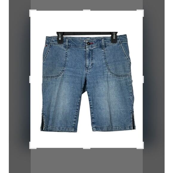 Tommy Hilfiger Y2K Flagship Bermuda Denim Shorts Size 5 Juniors Vintage Mid-Rise - Picture 10 of 10